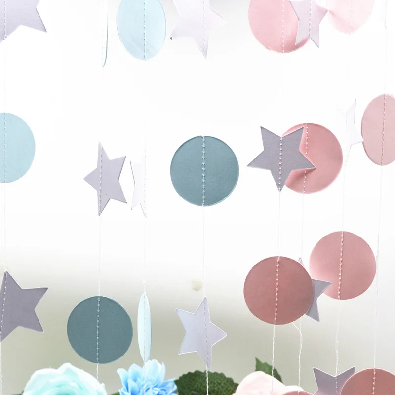 Новинка Бумажная гирлянда в горошек 2 м|Флажки вымпелы и конфетти| |