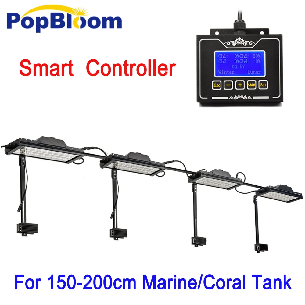 4 шт. полный спектр диммируемая светодиодная аквариумная подсветка для 180 см