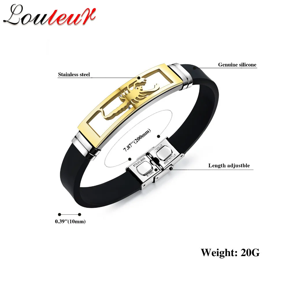 Браслеты мужские Регулируемые из силикона и резины нержавеющая сталь|silicone rubber