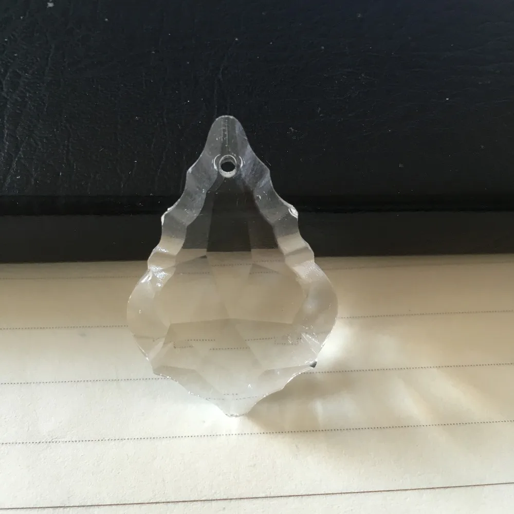 100 шт./лот 38 мм кленовый лист Хрустальная стеклянная призма подвески для