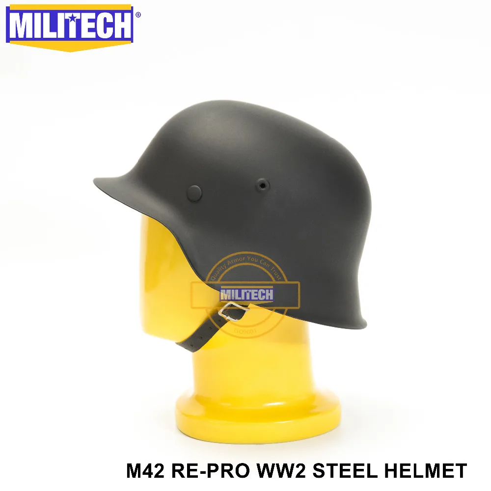 Черный Немецкий Стальной шлем M42 времен Второй мировой войны MILITECH немецкий