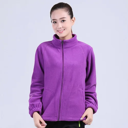 LoClimb, Женская флисовая куртка, женские зимние куртки для кемпинга, туризма, спорта, для улицы, альпинизма, треккинга, лыжного туризма, куртки AW093 - Цвет: women purple