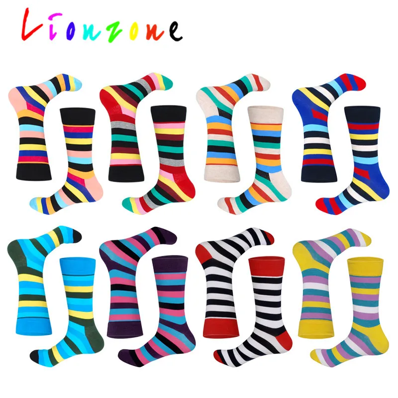 LIONZONE хит продаж счастливые носки для мужчин/женщин унисекс Классические