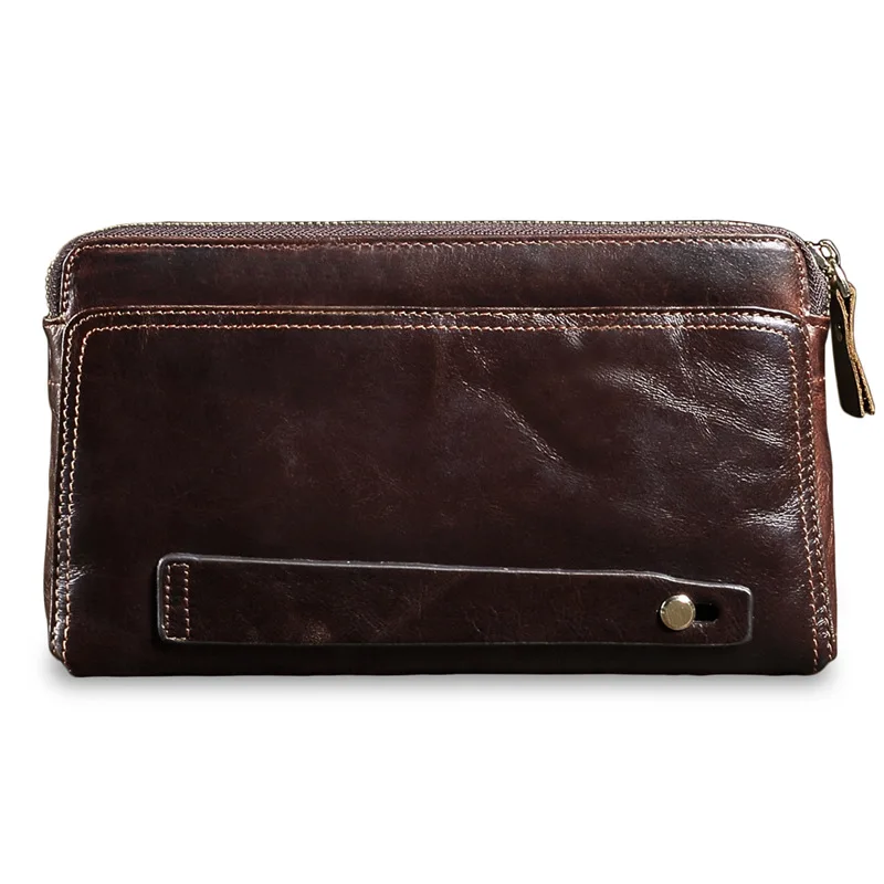Известный бренд мужской кошелек роскошный длинный клатч масло воск кожа Винтаж