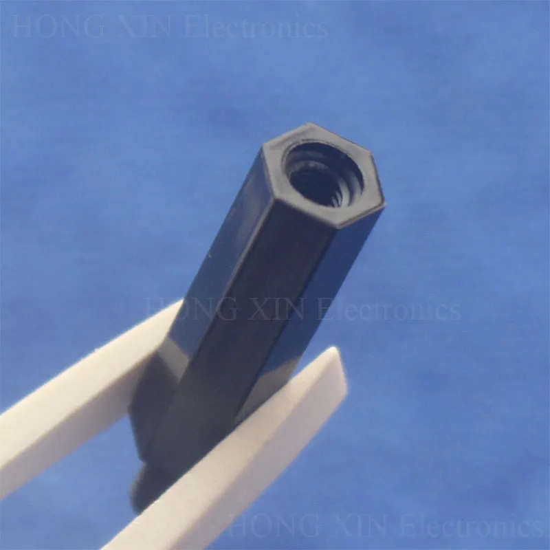 

Hot 100Pcs M3 Thread 20mm+6mm PCB Fixed Nylon Hex Column Standoff Spacer Pillar Black Male to Female nylon spacer