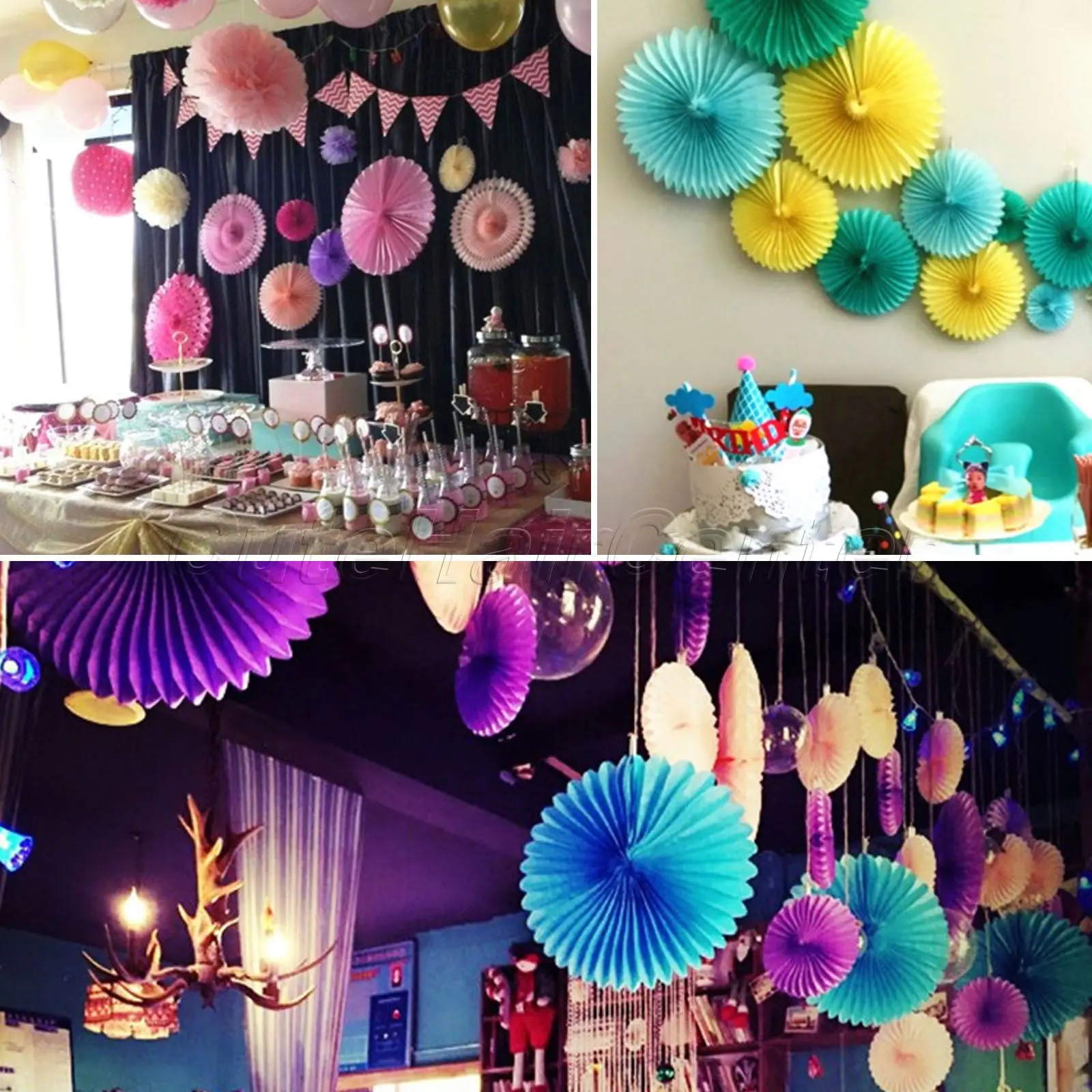 5 шт. декоративные бумажные подвесные вееры 25 см|tissue paper craft|diy tissue paperparty party |