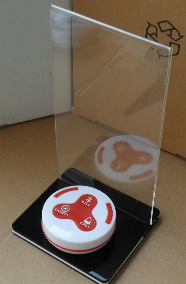 Беспроводной пейджер с кнопкой вызова официанта держателем меню система