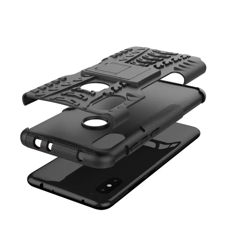 Heavy Duty Protection Armor Case for Xiaomi Redmi 6 Pro 6A Note Back Cover Silicone 2 in 1 Holder Stand Phone |