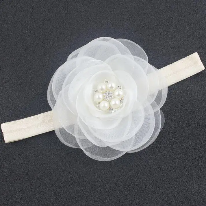 100 шт. бесплатная доставка цвет слоновой кости атласная органза бант для волос