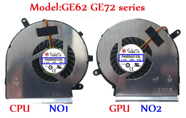PAAD06015SL вентилятор для MSI GE62 GE72 PE60 PE70 GL62 N303 N302 GE60 A166 MS 16GA 16GC 16GH 16GF GL72 GE70 1756 series|msi ge60