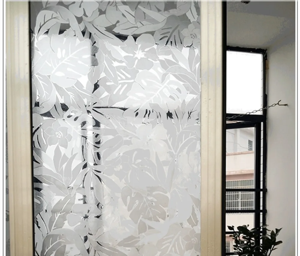 3D Glasspaste окно патч стеклянная пленка банановые листья огнеупорная прозрачная