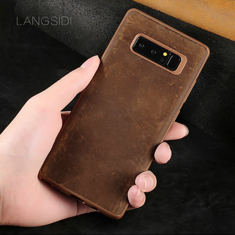 

Luxury For Samsung S7 Edge case Luxury handmade cow leather back case phone case