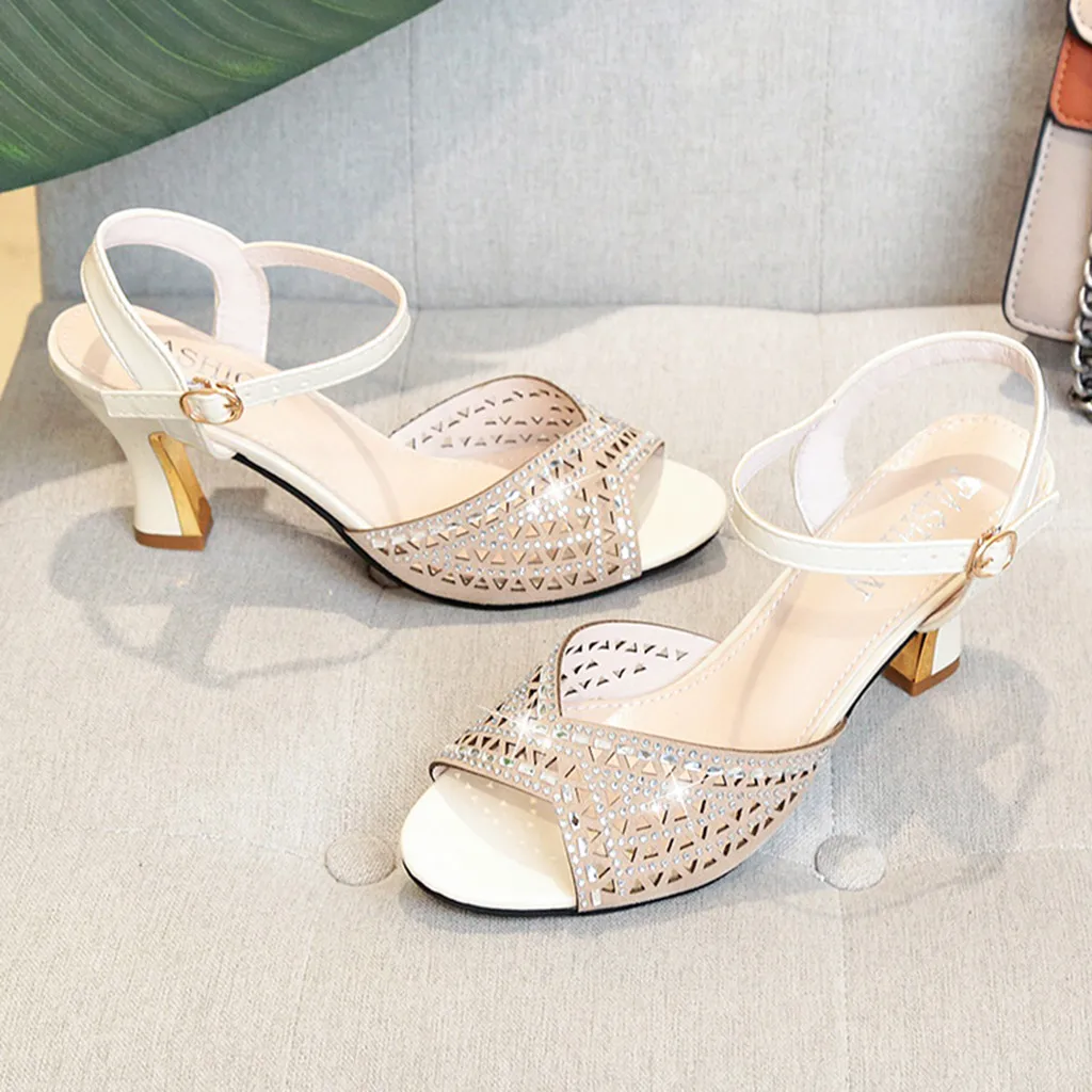 YOUYEDIAN/Женские Модные Босоножки с открытым носком и пряжкой украшенные