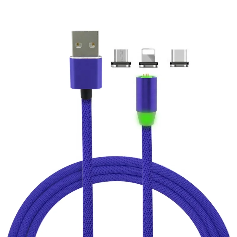 3 в 1 360 градусов 2.4A быстрая Магнитная Зарядка USB прочный нейлоновый тканевый