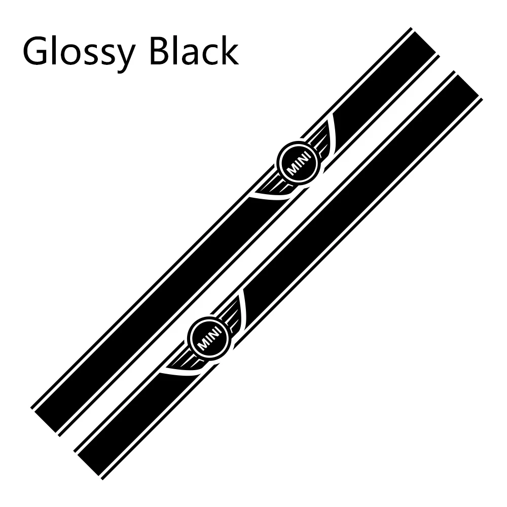 Glossy Black 2 шт. автомобиль длинные штаны с полосками, Стикеры для Mini Cooper R56 R57 R58 R50 R52 R53 R59 R61 Countryman R60 F60 F55 F56 F54 аксессуары «сделай сам» - Color Name: Glossy Black