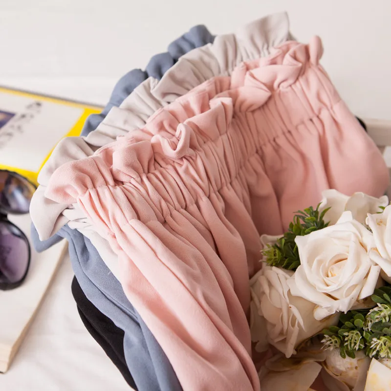 Шорты женские шифоновые с высокой талией повседневные тонкие пикантные