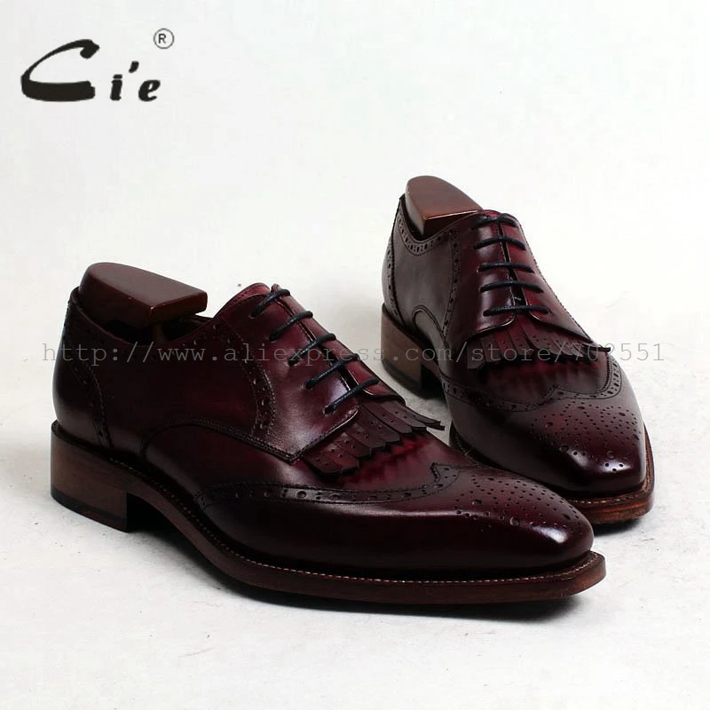 Мужские туфли на заказ из натуральной телячьей кожи с квадратным носком|wine shoes
