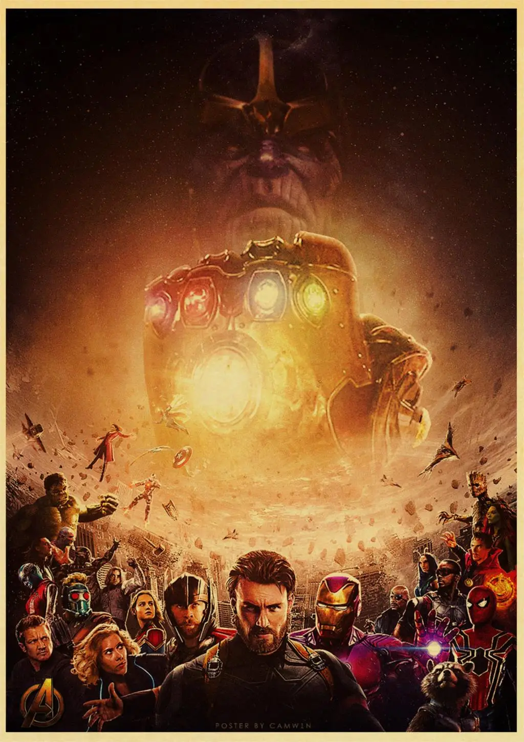 Фильм Marvel плакат Мстители Бесконечность войны Ретро плакат печатает Высокое качество наклейки на стену для гостиной украшение дома - Цвет: D126