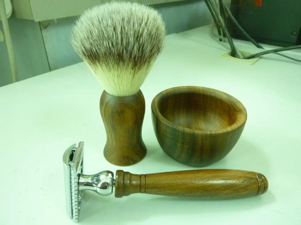 Набор для бритья из эбенового дерева FS-Set No.5 21 мм безопасная бритва чаша +