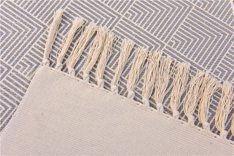 Morroco Carpet For Living Room Bedroom Rug Cotton Tassels Sofa Dyed Table Ruuner Bedspread Tapestry Home Decoration 60X90cm size