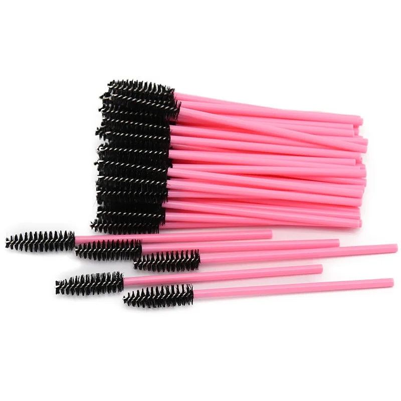 02 Black 50pcs 50 шт., кисть для ресниц, цветные одноразовые палочки для туши, аппликатор, кисти для макияжа, наращивание ресниц, аксессуары для макияжа - Handle Color: 02 Black 50pcs