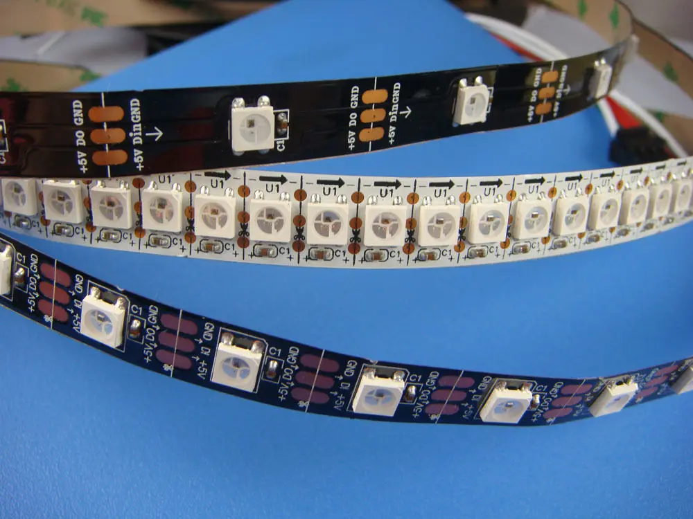 WS2812B SMD5050 Светодиодная лента 5 в 1 м/5 м индивидуальная Адресуемая умная RGB