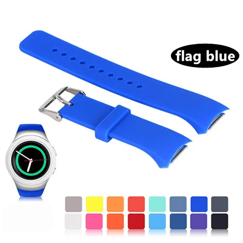 flag blue OSRUI спортивный ремешок для samsung Galaxy gear S2 band R720 R730 Смарт-часы силиконовый браслет на запястье correa ремешок для часов - Цвет ремешка: flag blue