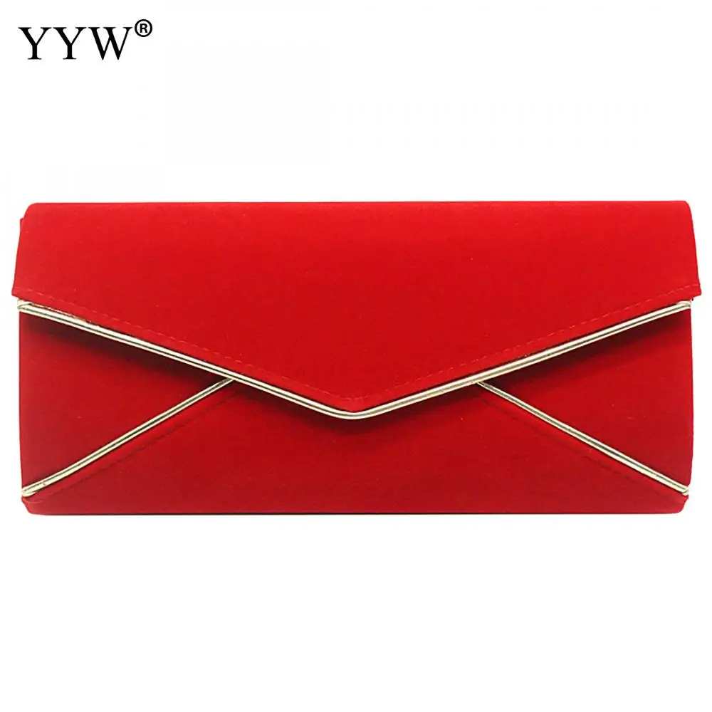 Элегантная красная велюровая Сумка-клатч для женщин вечерняя сумка черная