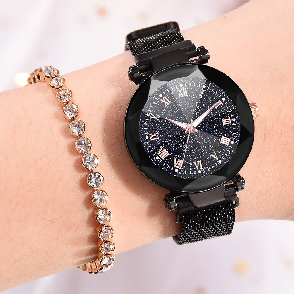 Relogio feminino, модные женские часы, Роскошные, reloj mujer, выпуклые, стеклянные, кварцевые, с сетчатым ремешком, с магнитной пряжкой, женские часы
