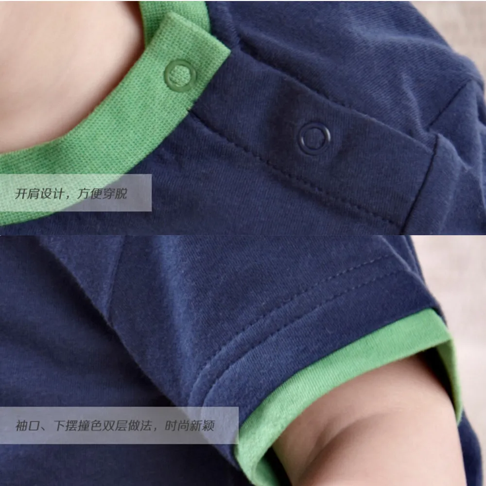 i-baby Baby Clothes Newborn Infant T-shirt Boy Girl 100% Cotton Tees Short Sleeve Kids Cartoon T-Shirts Clothing Navy Green | Детская