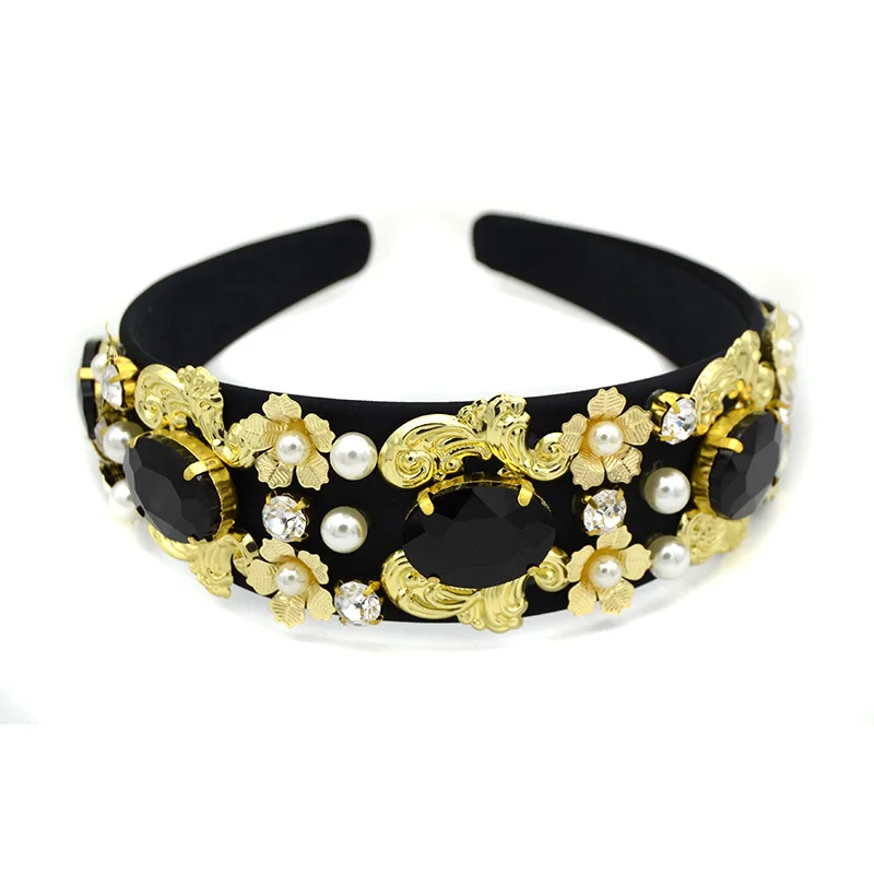 Свадебное украшение для волос тиара барочный ободок с кристаллами вечерние