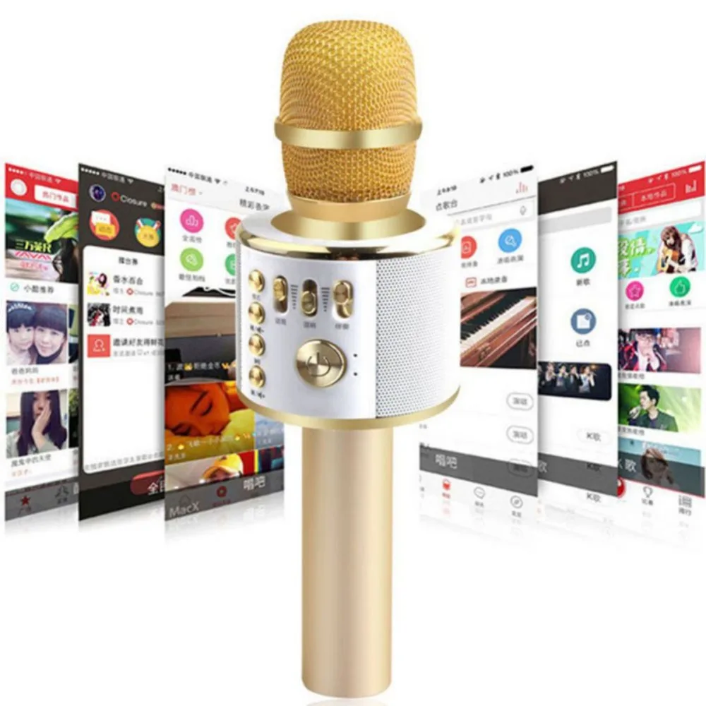 Беспроводной Bluetooth караоке микрофон ручной KTV дома Динамик плеер