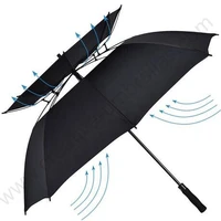 132cm visible real double layers frame ventilation anti thunder fiberglass auto open windproof anti static golf umbrella