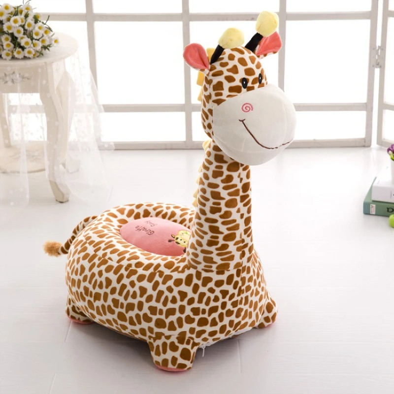 Cartoon Baby Seats Sofa Kids Comfortable PP Cotton Animal Giraffe Elephant Dragon Portable Feeding Chair Children's Plush Toy