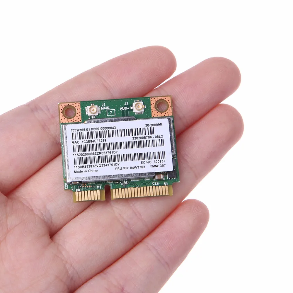 300 Мбит/с 2 4 + Wi-Fi 5 ГГц BCM943228HMB Bluetooth 0 Половина Mini Pci-e беспроводная и отделением для