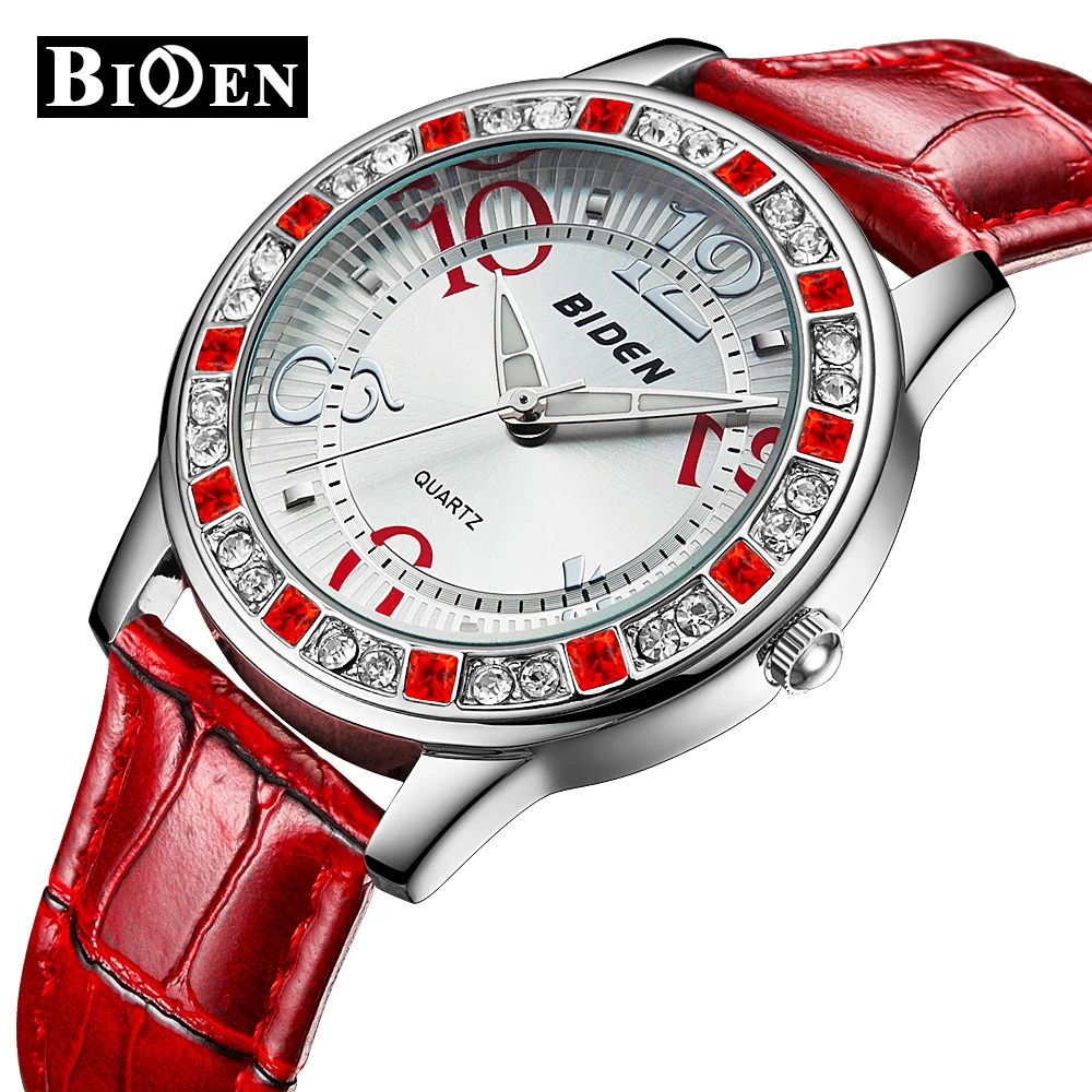 BIDEN женские часы с кожаным ремнем Relojes mujer 2018 платье кварцевые наручные Simples Часы
