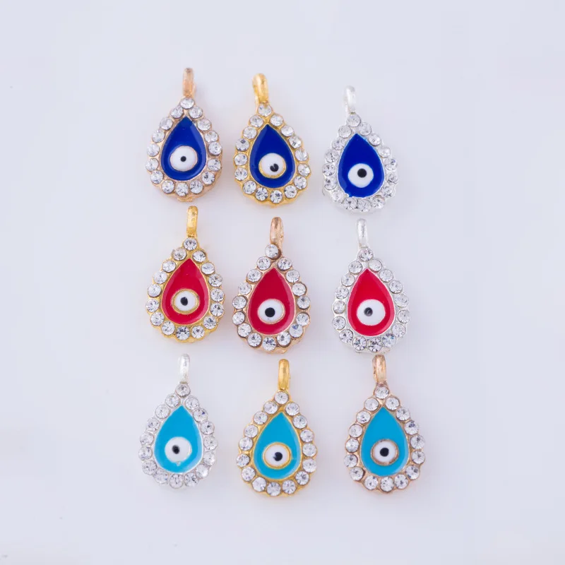 5 шт. Кристаллы Стразы голубой глаз капли воды ожерелье серьги браслет талисманы
