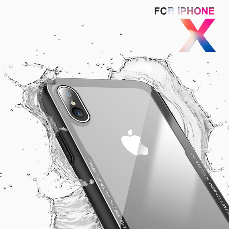 Стеклянный чехол Cyato второго поколения для iphone X iPhone 6 6s 7 8 Plus прозрачная задняя
