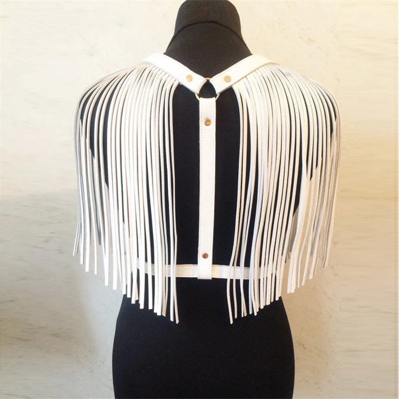 Женский длинный ремень из искусственной кожи Goth пояс с кисточками для вечеринки