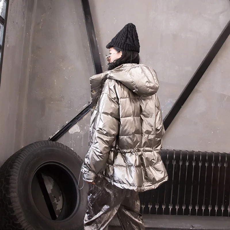 Женская парка свободная с капюшоном повседневная черная 2019|Женские парки| |