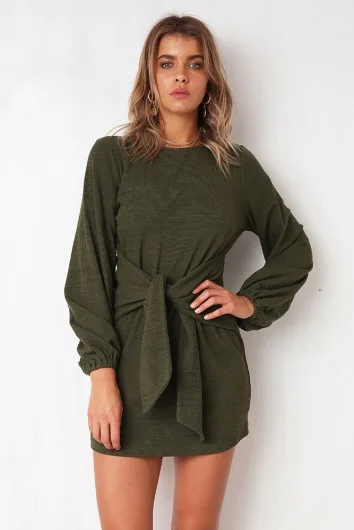 2018 осенне зимнее платье женские платья с длинным рукавом однотонные