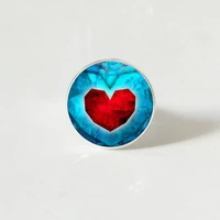 heart shaped bright unique handmade convex round ring gift ladies mens ring