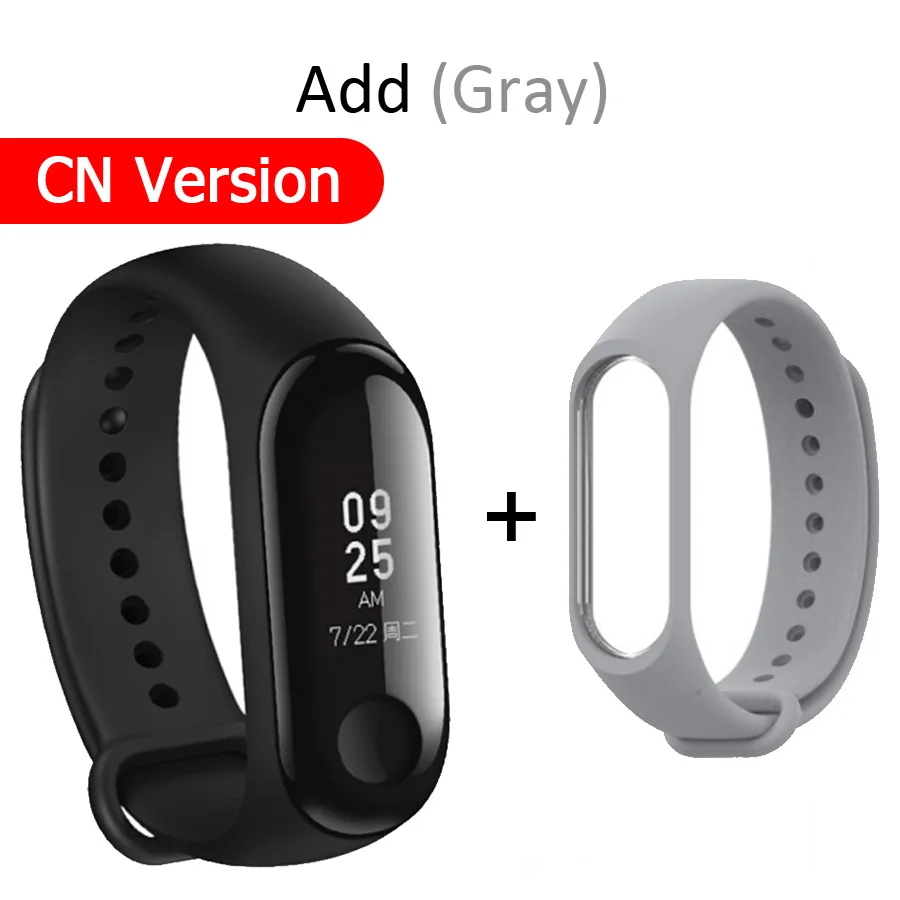 Xiao mi band 3 mi Band 3 фитнес-трекер пульсометр умный Браслет 0,78 ''OLED дисплей тачпад Bluetooth 4,2 Android - Цвет: N gray-