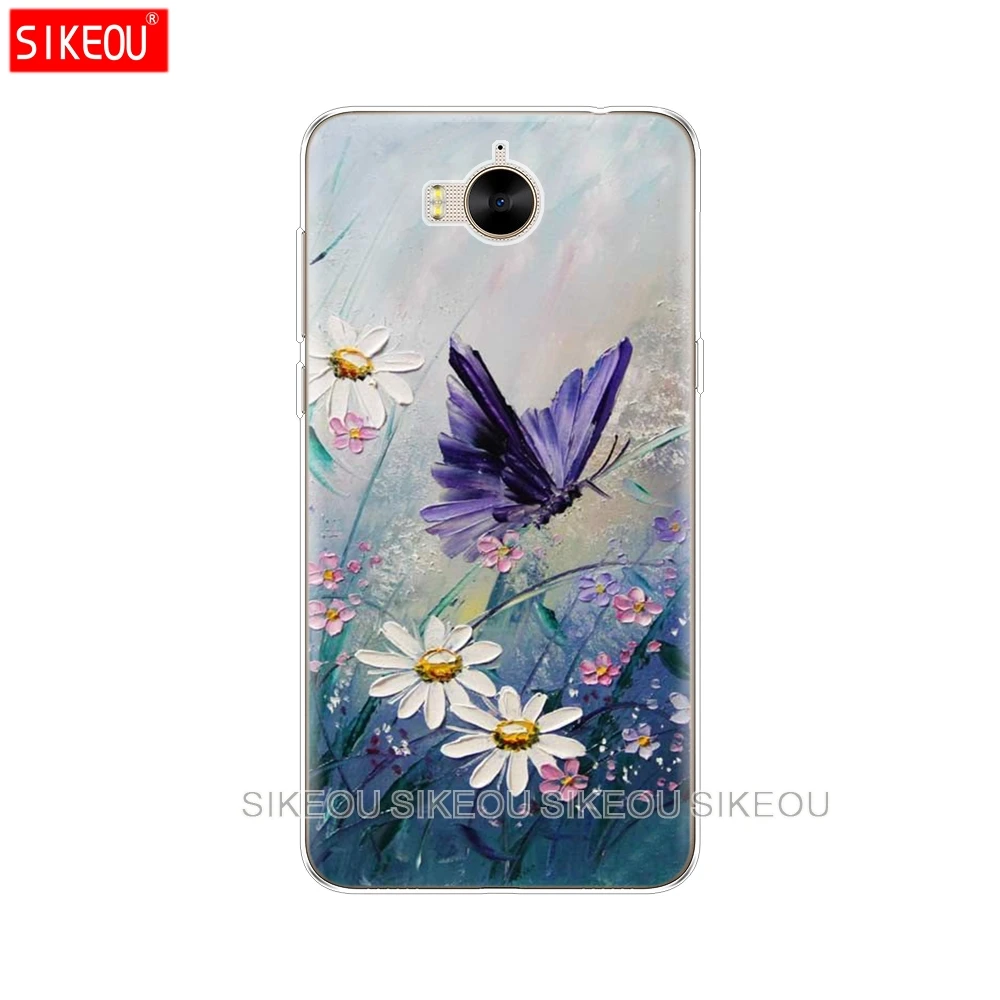 Силиконовый чехол для телефона huawei Y3 Y6 Y5 2 II 2017 nova 2s LITE plus Красивая синяя бабочка с