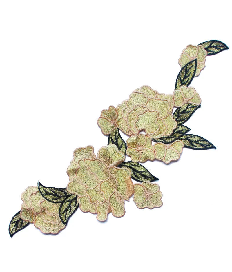 2 шт. кружевные нашивки с аппликацией Вышитый цветочный мотив одежда аксессуары