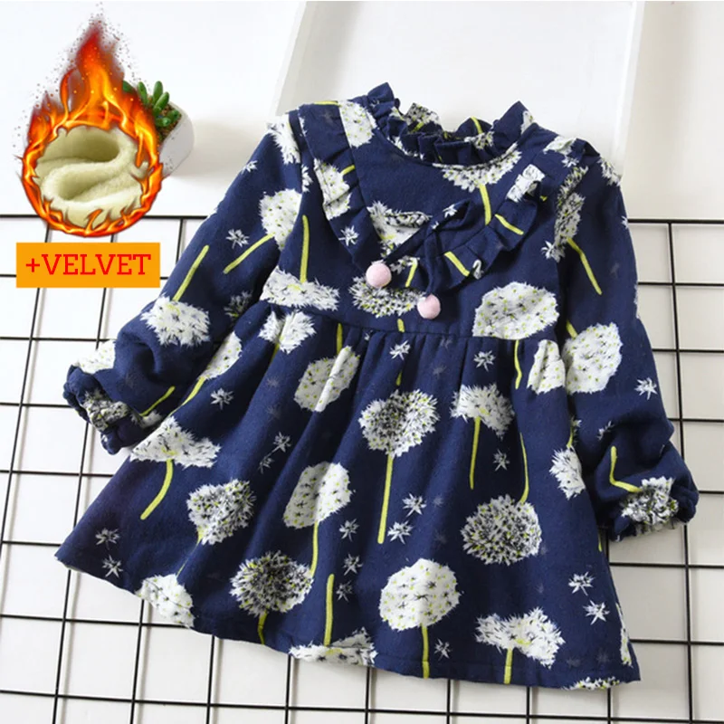 Платье для маленьких девочек костюм принцессы с цветочным принтом и длинными