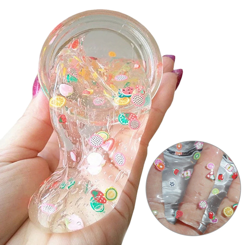 Красочные DIY слизи кристальная грязь прозрачная галактика слизи моделирование глина Фрукты handgum Антистресс игрушка Playdough слизи Decompressio