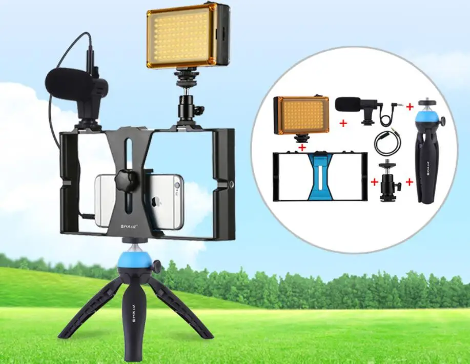 Mobile phone photography set Cellphone Live Rabbit Cage Set with tripod fill light and microphone