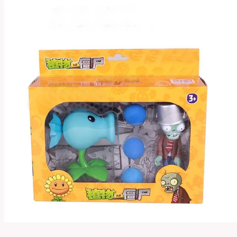 PVZ Plants vs Zombies Pea shooter ПВХ фигурка модель игрушки Растения против Зомби Brinquedos