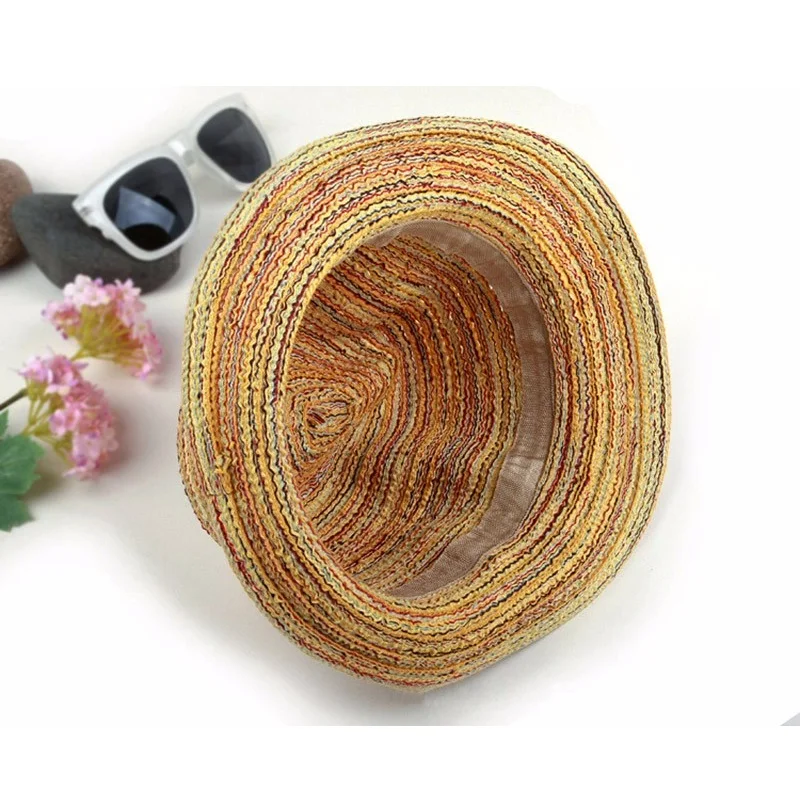 Женские соломенные шляпы sombreros цветные летние от солнца Пляж Джаз шляпы|chapeau